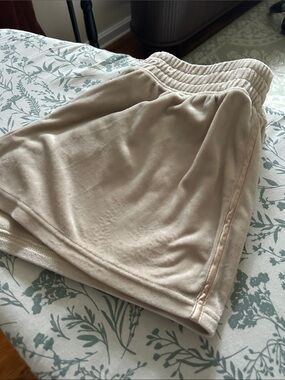 aerie Cream Plush Lounge Shorts with Elastic Waist